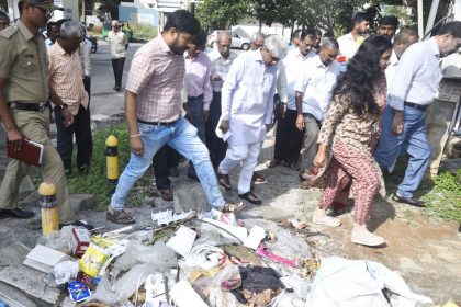 ಪಾಲಿಕೆ ಆಯುಕ್ತೆ ಬಿ.ವಿ.ಅಶ್ವಿಜ ಅವರು ಸ್ಥಳಕ್ಕೆ ಭೇಟಿ